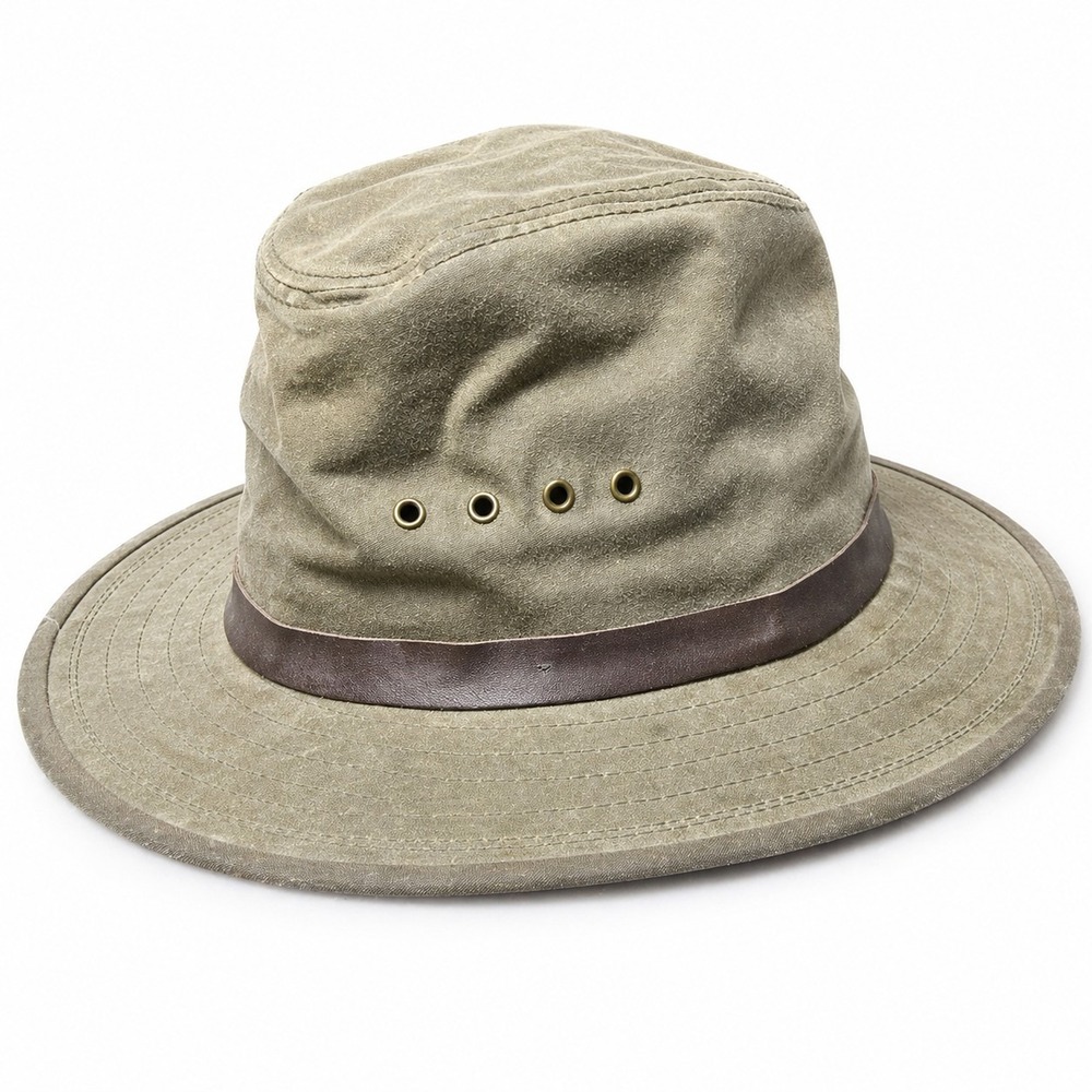 Filson Tin Cloth Packer Hat‎ Size Small Made In USA Waxed Canvas Safari